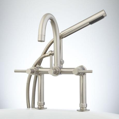 Sebastian Deck-Mount Tub Faucet and Hand Shower - Lever Handles