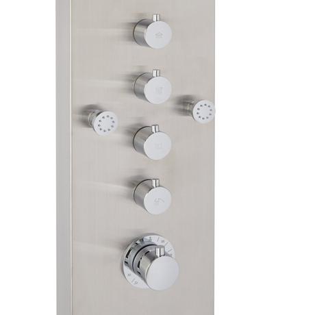 Novi Thermostatic Stainless Steel Shower Panel with Hand Shower