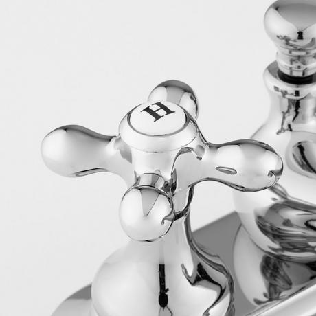 Teapot Centerset Bathroom Faucet - Cross Handles