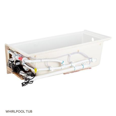 60" x 30" Sitka Acrylic Alcove Whirlpool Tub - White