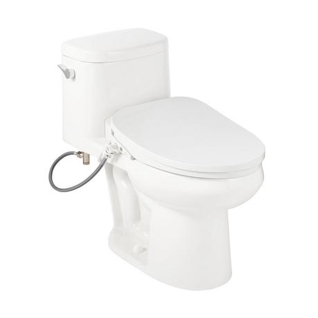 Sarasota One-Piece Elongated Toilet with Aldridge Bidet Seat - White