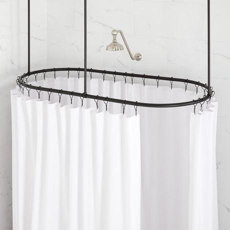 Oval Solid Brass Shower Curtain Rod