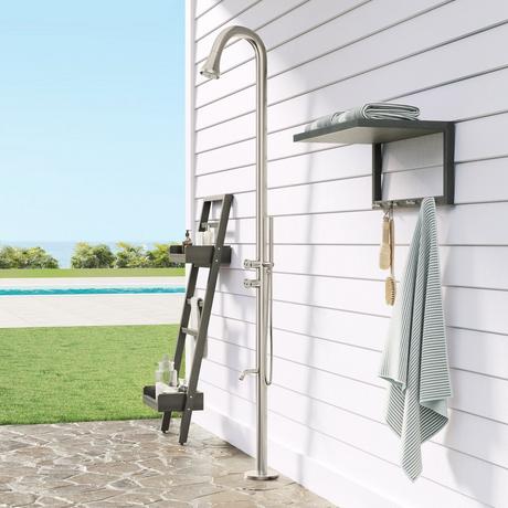 Kirwin Freestanding Outdoor Shower Panel With Hand Shower