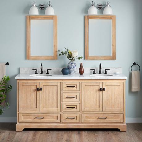 72" Quen Double Vanity With Undermount Sinks - Driftwood Brown