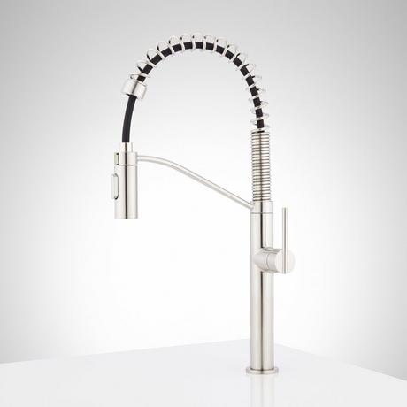 Eiler Single-Hole Kitchen Faucet with Pull-Down Spring Spout