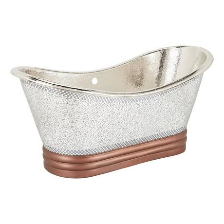 71" Anastasia Mosaic Nickel-Plated Copper Double-Slipper Tub